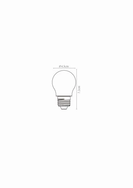 Lucide G45 - Filament bulb - Ø 4,5 cm - LED Dim. - E27 - 1x4W 2700K - frosted - technical